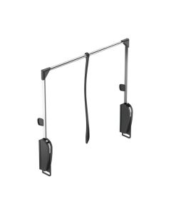Hafele Pull Down Wardrobe Rail, 1.6-8kg, 620-950mm, Chrome & Black