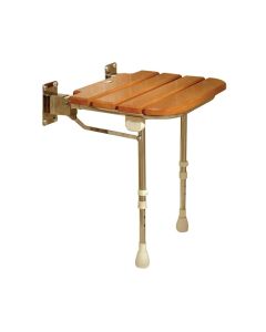 AKW Fold-up Wooden Slatted Seat w/ Support Legs
