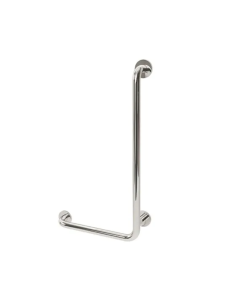 AWS Regent 400x800mm Stainless Steel L Shaped Grab Rail - Right Hand - Mirror Polish Finish
