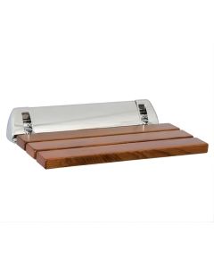 AWS Folding Teak Wood Slatted Friction Shower Seat