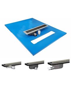 Maxxus Linear Former, Purus Drain for Micro Cement, Brushed Black Alu. Grid - Choice of Size