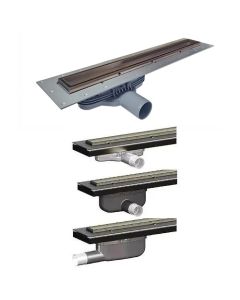 Purusline Living 600mm Linear Drain, Bronze Frame & Tile Insert - Outlet Choice