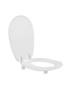 Pressalit Toilet Seat Ergosit with Cover, 50mm Raised - White
