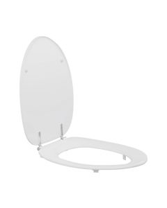 Pressalit Toilet Seat Dania with Cover, Extra Strong Crossbar Hinge (D92) - White