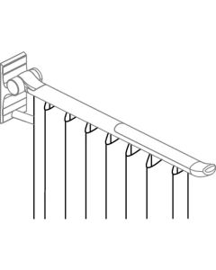 Pressalit PLUS Support Arm Shower Curtain, 1000mm W x 830mm Drop - White