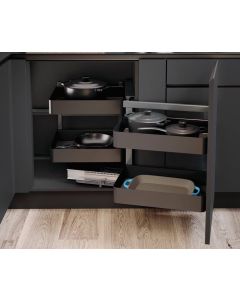 Vauth-Sagel VS COR Fold - Swing Out Corner Storage, Planero Lava Grey Baskets, 800-1000 mm CAB - Right