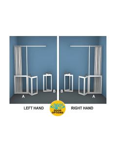 AKW MM5 (91167) Formerly Contour WF12 White Shower Enclosure, PET Glazing – MAX. A 2500 / B 1500mm