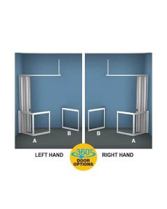 AKW MM3 (91164) Formerly Contour WF1 White Shower Enclosure, PET Glazing – MAX. A 1500 / B 1000mm