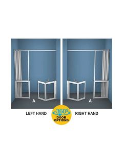 AKW MM3 (91164) Formerly Contour WF24 White Shower Enclosure, PET Glazing – MAX. A 2500mm