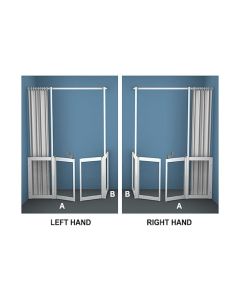 AKW MM4 (91166) Formerly Contour WF34 White Shower Enclosure, PET Glazing – MAX. A 2500 / B 1000mm 