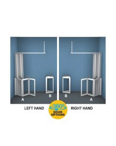 AKW MM5 (91167) Formerly Contour WF4 White Shower Enclosure, PET Glazing – MAX. A 1500 / B 1500mm