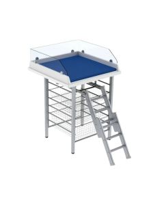 Granberg Changing Table 327, Fixed Height, Border Height 200mm with Mattress, Ladder and 4x Baskets - 800x800mm