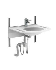 Granberg Manual Height Adjustable Washbasin - BASICLINE 403-15-05 - Incl. Mixer Tap with 150 mm Lever - White