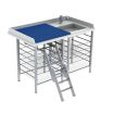 Granberg Changing Table 327, Fixed Height, Border Height 50mm, Laundry Sink Right with Mixer Tap, Ladder Left, Mattress and 8x Wire Baskets - 1400x800mm