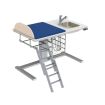 Granberg Baby Changing Table 332, Height Adjustable, Border Height 200mm - Sink Right, Ladder Left with Mattress and Wire Baskets - 1400x800mm