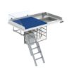 Granberg Baby Changing Table 335, Height Adjustable, Border Height 200mm - Right Sink with Tap, Ladder Left, Mattress and Wire Baskets - 1400x800mm