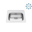Granberg ES11 Inset or Under-mount Shallow Bowl Kitchen Sink with Trap and Flexible Waste Kit - 496 x 500 x 120mm