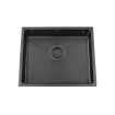 Granberg EST-500-02 PVD Coated Black Shallow Bowl Kitchen Sink with Trap and Flexible Waste Kit - 540 x 440 x 120mm