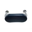 AWS Regent Stainless Steel Toilet Backrest Rail with Blue (RAL 5011) Cushion - 400mm Width x 240mm Projection - Mirror Polish Finish