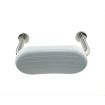 AWS Regent Stainless Steel Toilet Backrest Rail with White Cushion - 400mm Width x 240mm Projection - Mirror Polish Finish