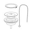 Pressalit Drain Fitting, Ring, Chain and Plug for Matrix Medium Washbasins