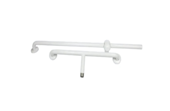 AKW - 1110x300x300 Stand Alone T Shape SS Epoxy Grab Rail - White 