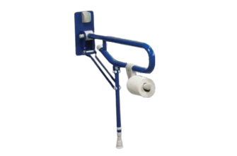 AKW 1800 Series - Hinged Fold-up Double Hairpin Rail, TRH - Fixed Leg (32mm) Blue 