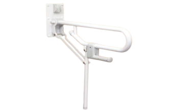 AKW 1800 Series - Hinged Fold-up Double Hairpin Rail, TRH - Fixed Leg (32mm) White