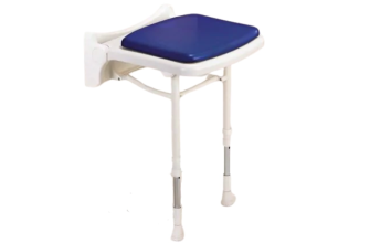 AKW 2000 Series Compact Fold-Up Shower Seat - Blue Padded