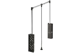 Hafele Pull Down Wardrobe Rail 5-15kg, 870-1190mm Widths - Chrome/Black