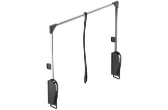 Hafele Pull Down Wardrobe Rail, 1.6-8kg, 620-950mm, Chrome & Black