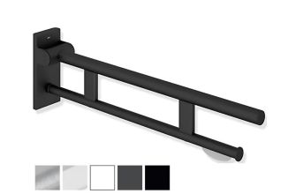 HEWI System 900 - 850mm Mobile Hinged Support Rail Duo, w/ TRH, OPT Leg & Cover Plates - Choice of Finish
