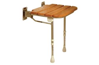 AKW Fold-up Wooden Slatted Seat w/ Support Legs