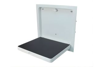 PBA Programma CAP White Concealed Shower Seat with Fitting Kit for Brick Walls