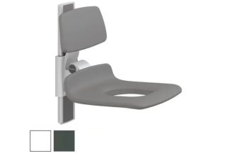 Pressalit R7425 PLUS Shower Seat 450 with Aperture, Manually Height Adjustable - Choice of Anthracite or White