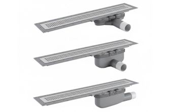 Purus Line Living Plus 1000mm Linear Drain, Vinyl Floor, Stainless Steel Chess Design Grid – Outlet Choice