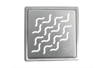 Purus PK155 Stainless Steel Wave Grate for Tiled Floors, 155 x 155mm
