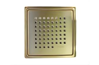 Purus SS PVD Coated Chess Design Grid for Tiled Floors, 155x155mm - Brushed Brass