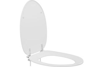 Pressalit Toilet Seat Dania with Cover, Universal Hinge (B83) - White
