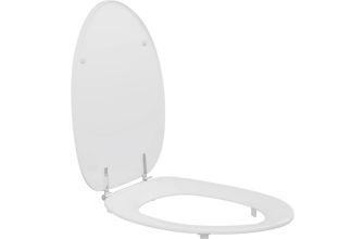 Pressalit Toilet Seat Dania with Cover, Extra Strong Crossbar Hinge (D92) - White