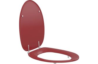 Pressalit Toilet Seat Dania, with Cover, Extra Strong Crossbar Hinge (D92) - Red