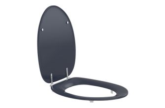 Pressalit Toilet Seat Dania, with Cover, Extra Strong Crossbar Hinge (D92) - Dark Blue