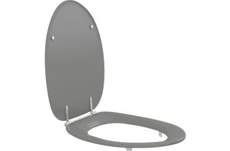 Pressalit Toilet Seat Dania, with Cover, Extra Strong Crossbar Hinge (D92) - Anthracite Grey