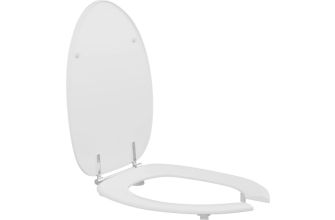 Pressalit Toilet Seat Dania, Open Front, with Cover - White