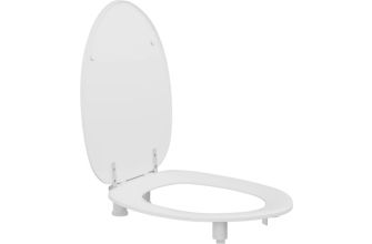 Pressalit Toilet Seat Dania with Cover, 50mm Raised, Inc. Splashguard - White