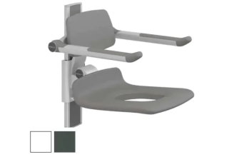 Pressalit R7435 PLUS Aperture Shower Seat 450, Manually Height Adjustable - Choice of Anthracite or White